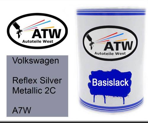 Volkswagen, Reflex Silver Metallic 2C, A7W: 500ml Lackdose, von ATW Autoteile West.